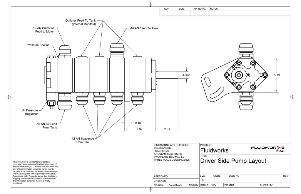 Fluidworks Single Stage Belt Drive Racing Oil Pump (Standard Rotation) 5-100-Fluidworks-Motion Raceworks