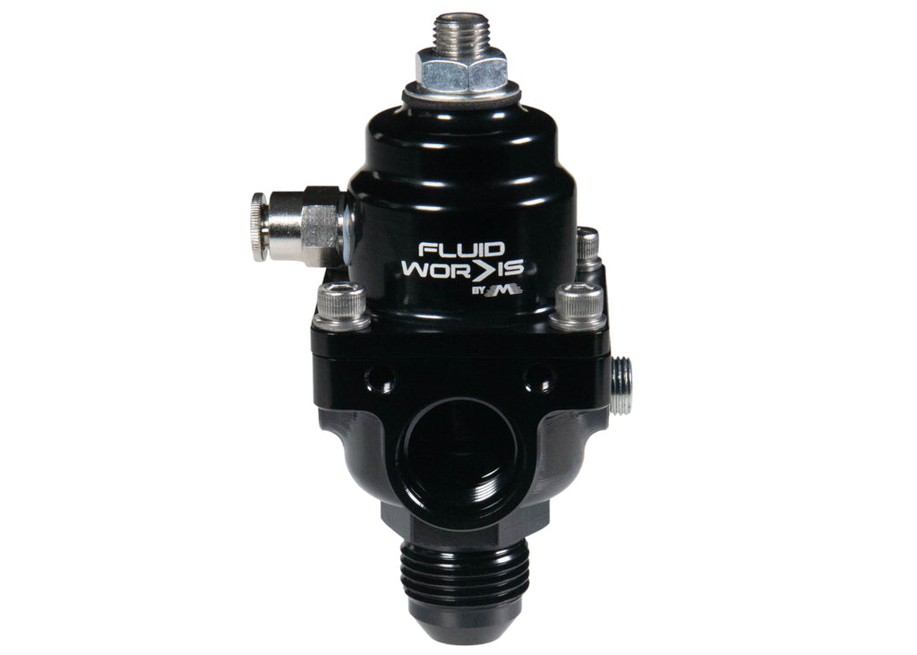 Fluidworks 3-6 gpm Fuel Pressure Regulator 35-120 psi 180 Degree Fittings-Fluidworks-Motion Raceworks