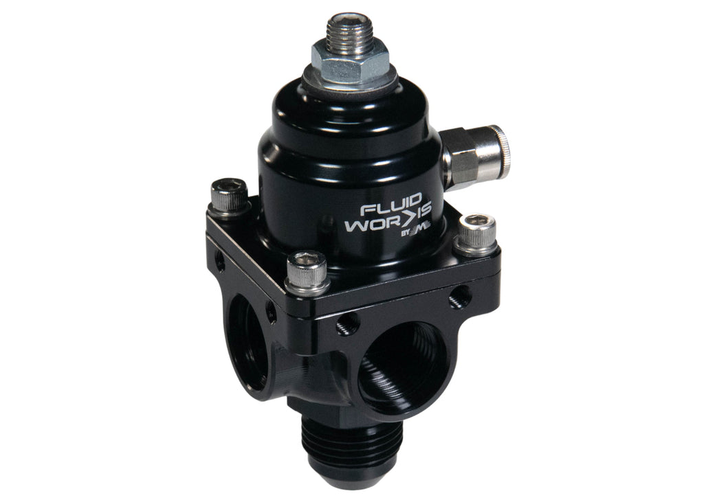 Fluidworks 3-6 gpm Fuel Pressure Regulator 35-120 psi 90 Degree Fittings-Fluidworks-Motion Raceworks