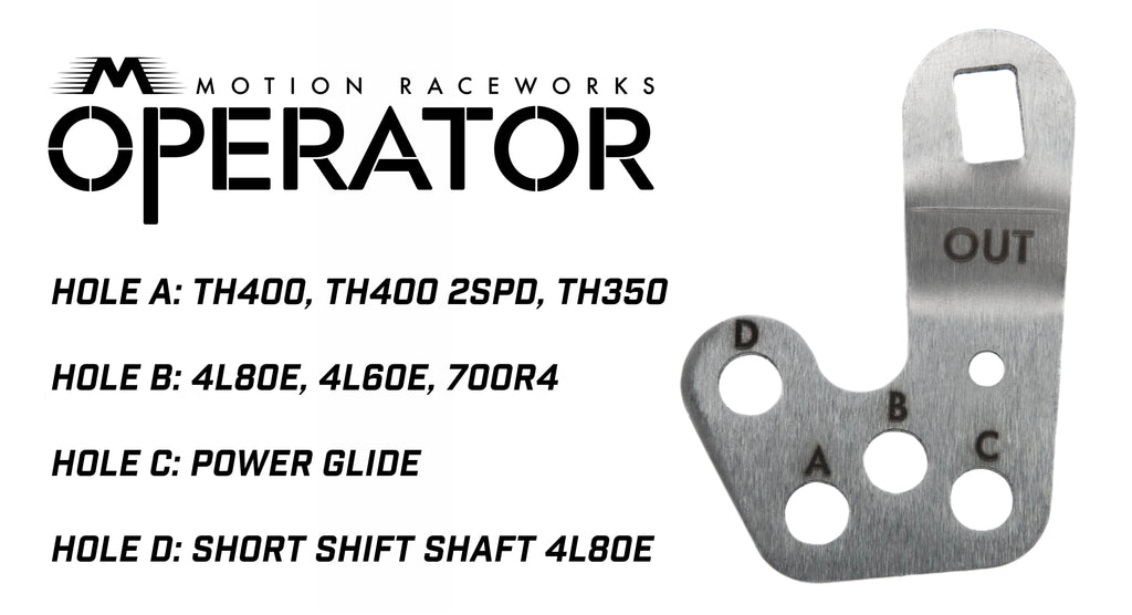 700R4 / 4L60E 4 Speed Standard Pattern Operator Series Billet Shifter Front Exit-Motion Raceworks-Motion Raceworks