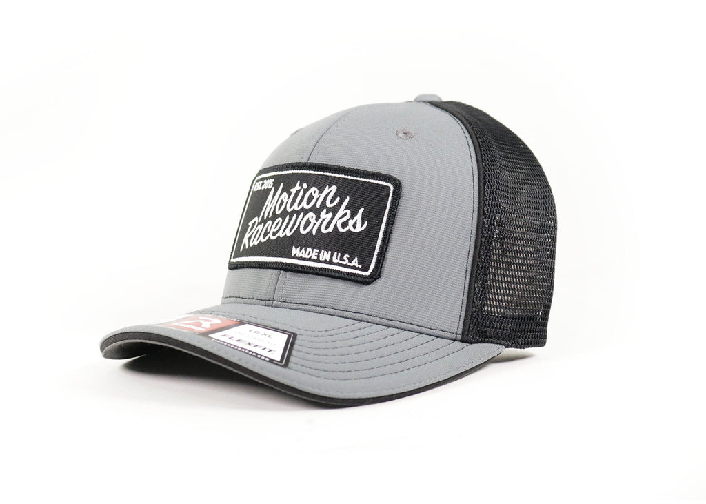 Motion Heritage Hat Gray/Black Mesh Back Flex Fit 95-117-Motion Raceworks-Motion Raceworks